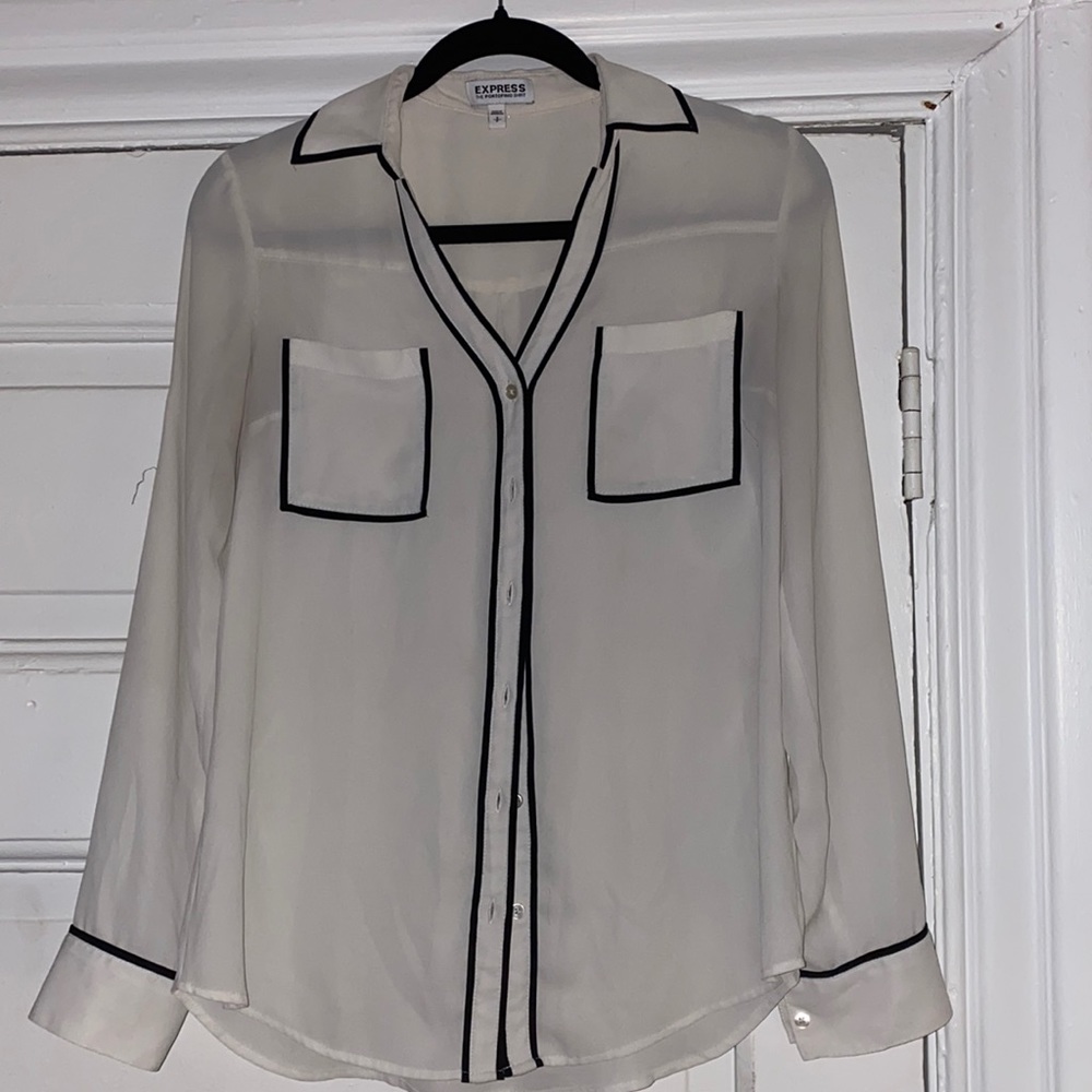 Express White and Black Portofino Shirt